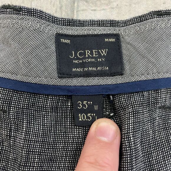 J. Crew Men's W35 Gray 100% Linen Flat Front 10.5" Inseam Bermuda Shorts - Picture 5 of 8